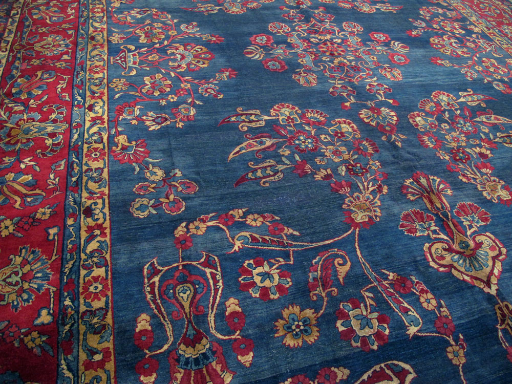 Antique Persian Lavar Kerman Carpet, No.8832 - Staging