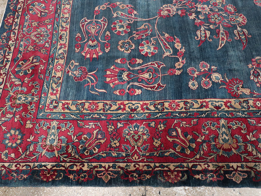 Antique Persian Lavar Kerman Carpet, No.8832 - Staging