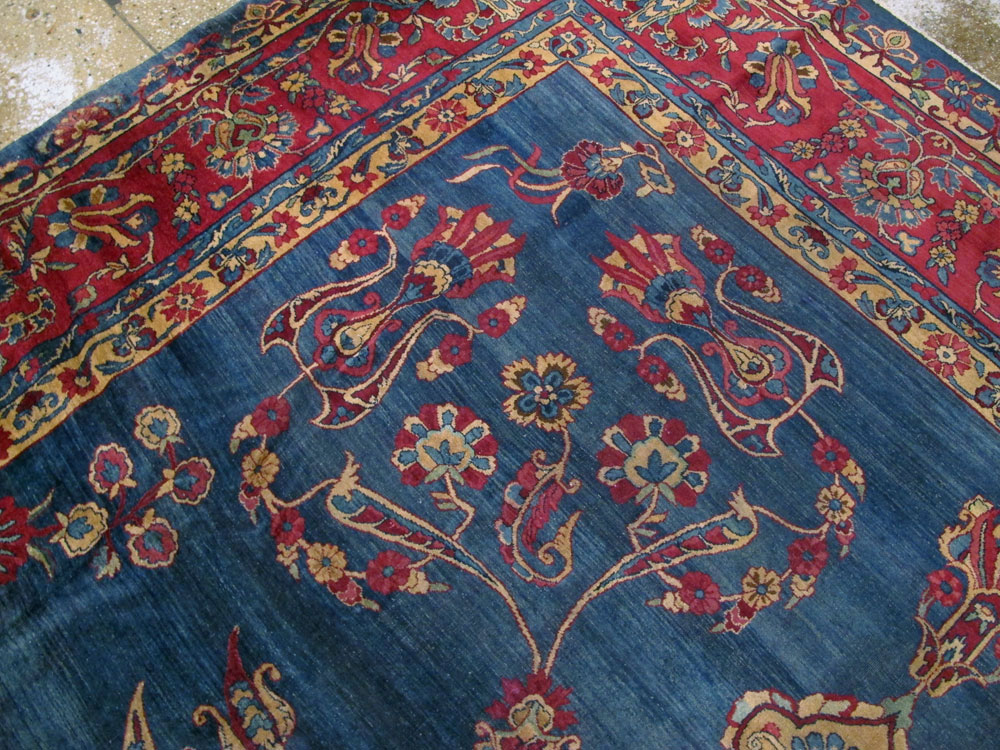 Antique Persian Lavar Kerman Carpet, No.8832 - Staging