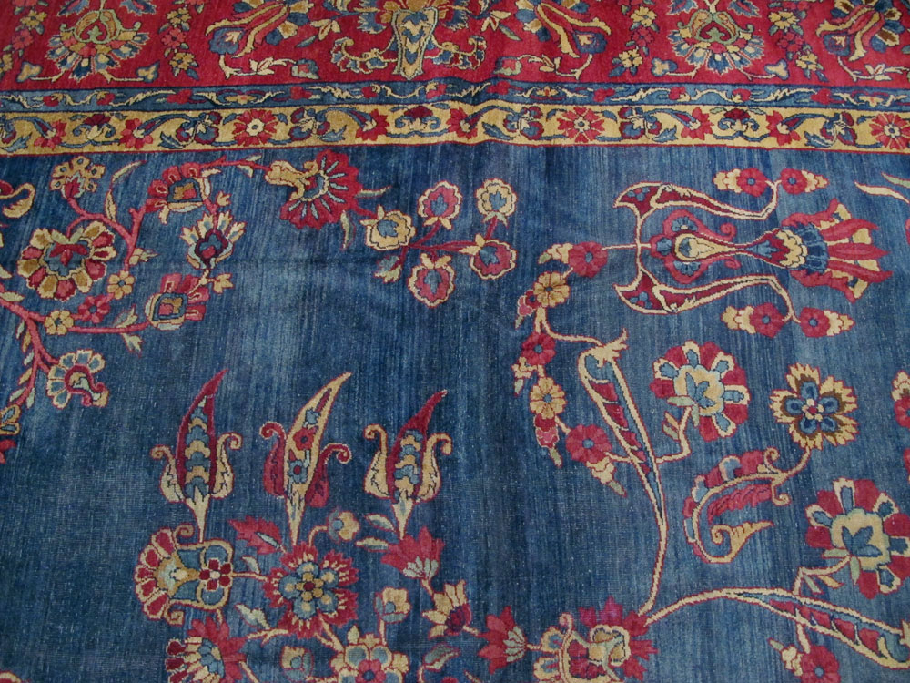Antique Persian Lavar Kerman Carpet, No.8832 - Staging