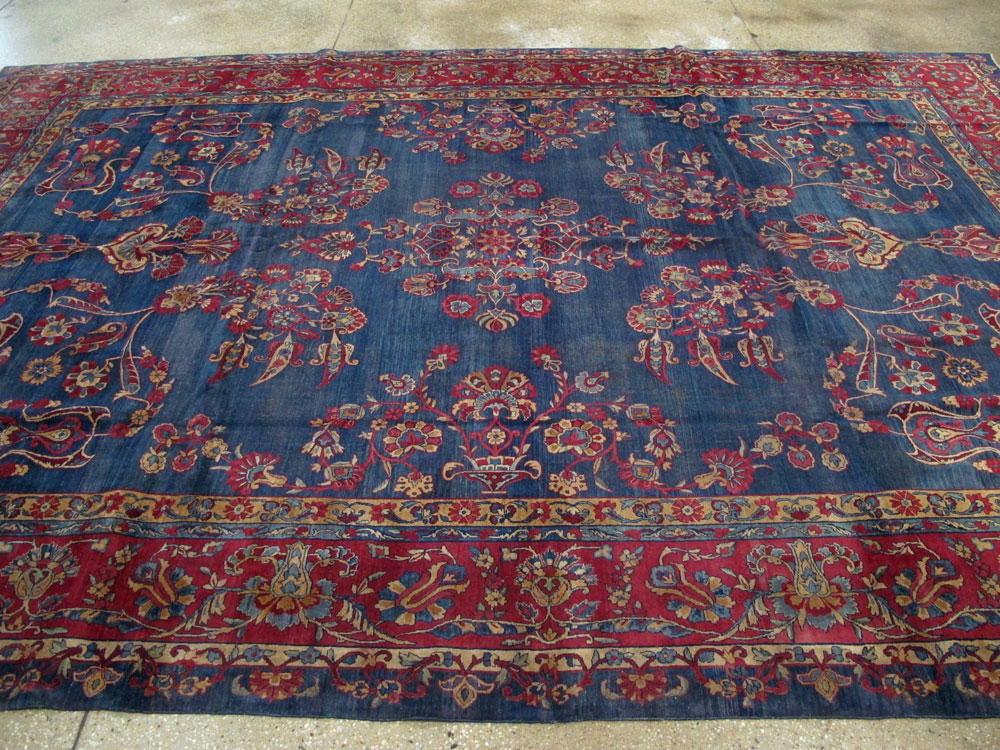 Antique Persian Lavar Kerman Carpet, No.8832 - Staging