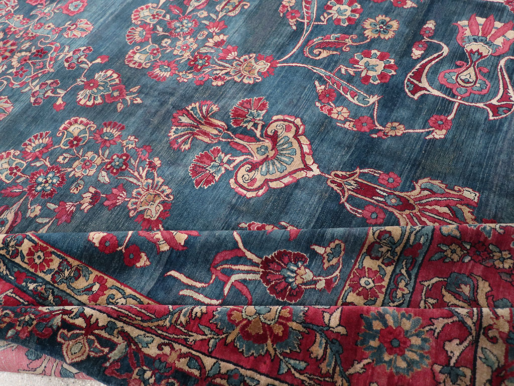 Antique Persian Lavar Kerman Carpet, No.8832 - Staging