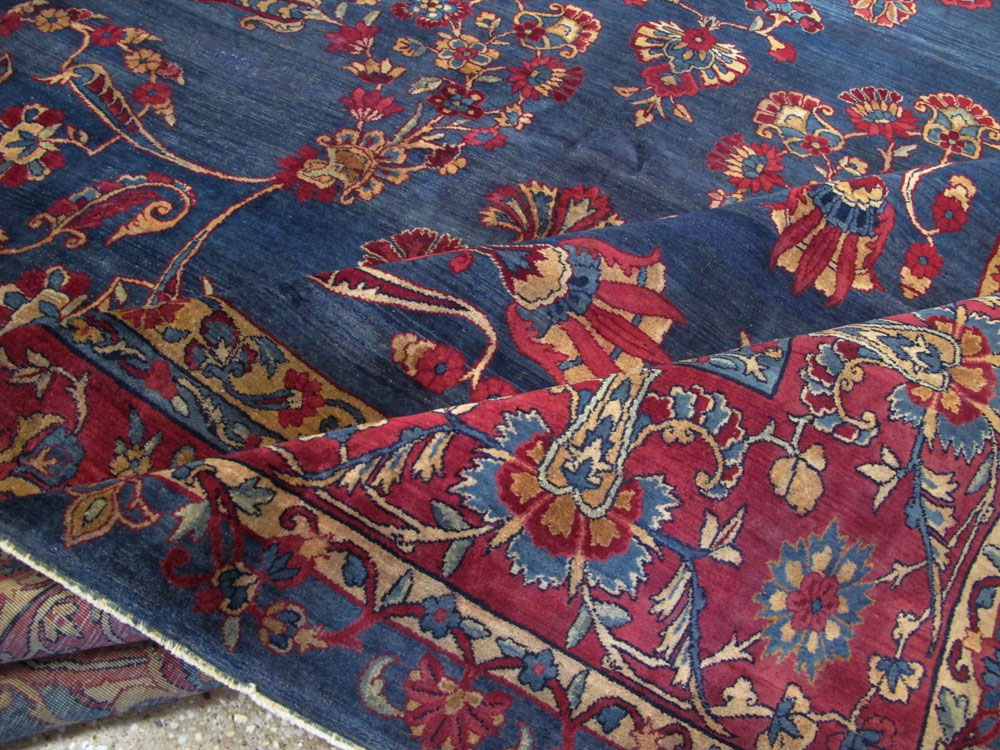 Antique Persian Lavar Kerman Carpet, No.8832 - Staging