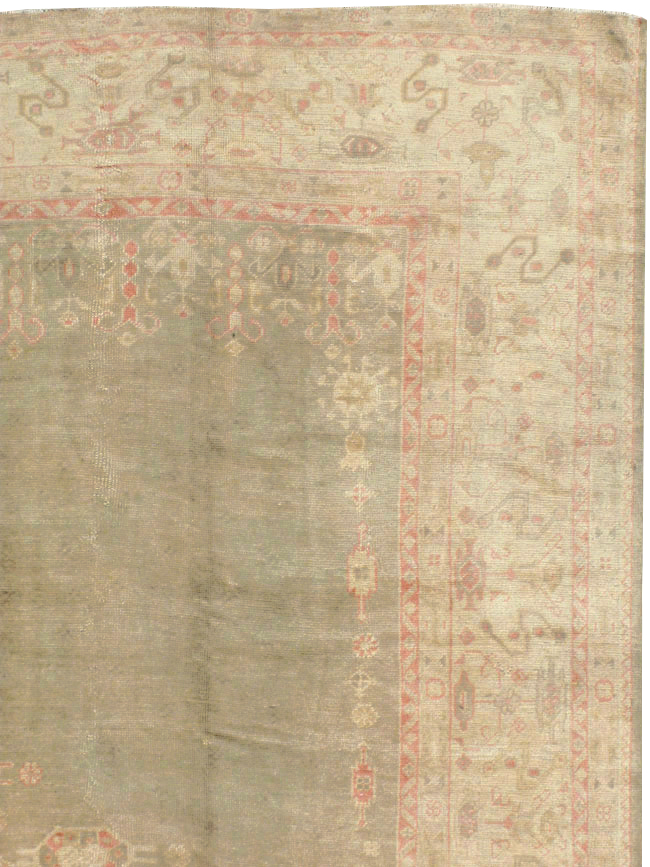 Antique Turkish Oushak Carpet, No.8850 - Staging
