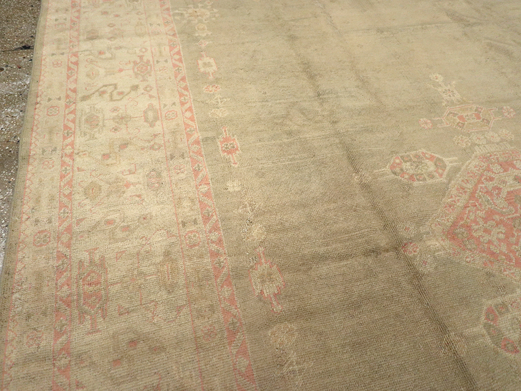 Antique Turkish Oushak Carpet, No.8850 - Staging
