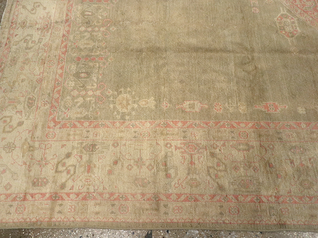 Antique Turkish Oushak Carpet, No.8850 - Staging