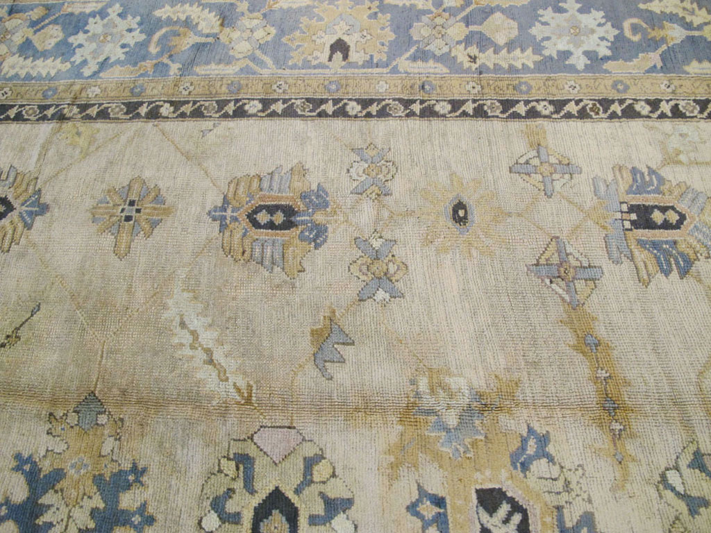 Antique Turkish Oushak Carpet, No.8859 - Staging
