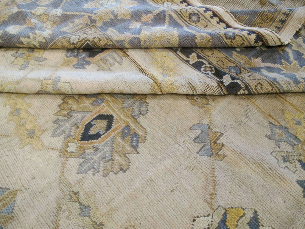 Antique Turkish Oushak Carpet, No.8859 - Staging