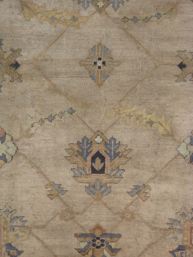 Antique Turkish Oushak Carpet, No.8859 - Staging