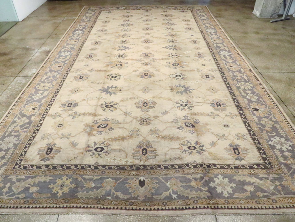 Antique Turkish Oushak Carpet, No.8859 - Staging
