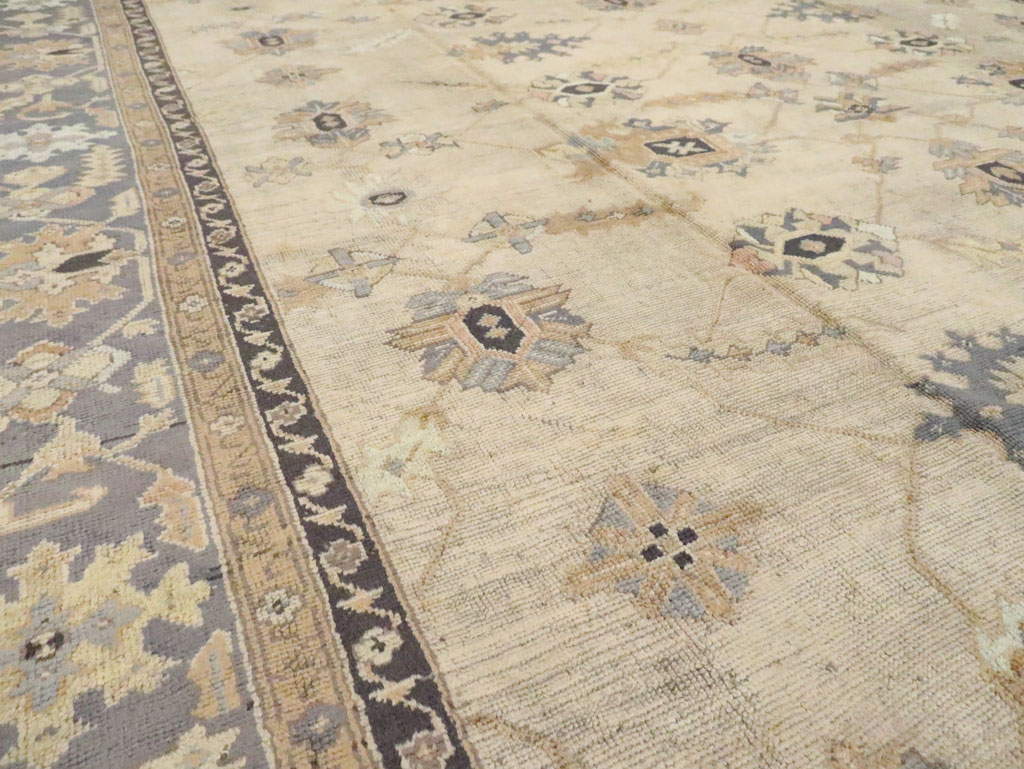 Antique Turkish Oushak Carpet, No.8859 - Staging