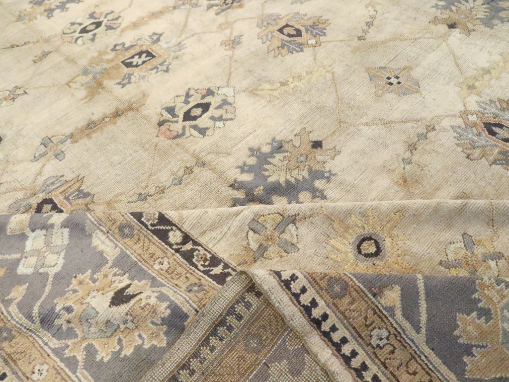 Antique Turkish Oushak Carpet, No.8859 - Staging