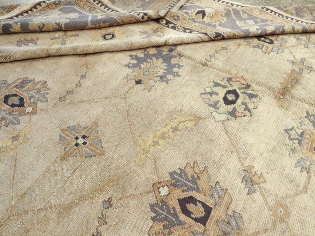 Antique Turkish Oushak Carpet, No.8859 - Staging