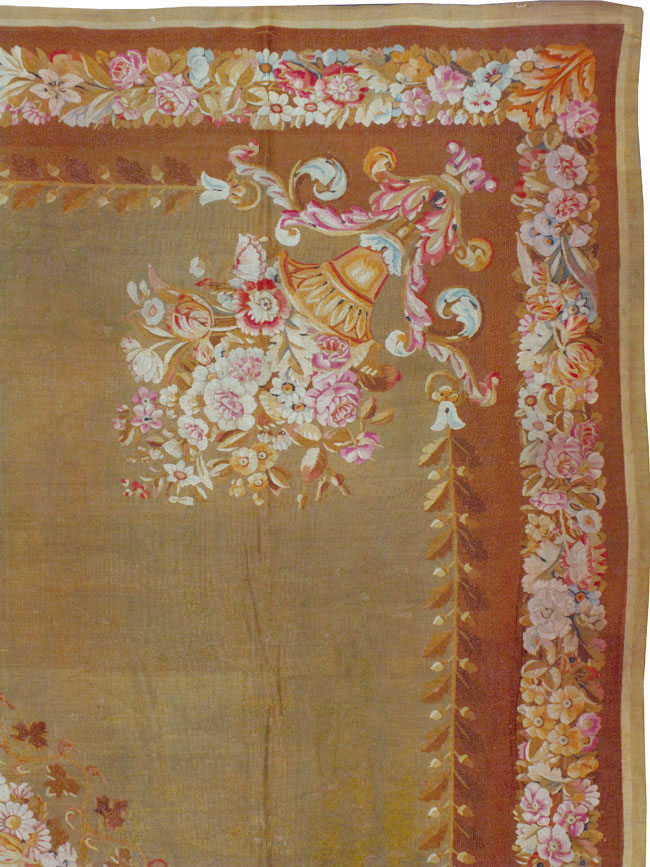 Antique French Aubusson Carpet, No.8866 - Staging