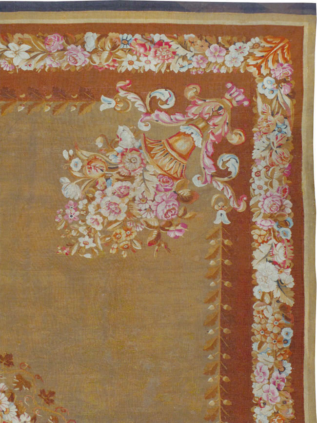 Antique French Aubusson Carpet, No.8866 - Staging