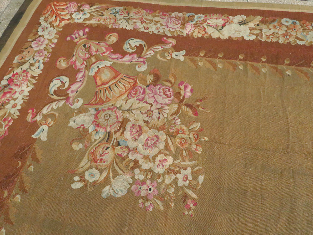 Antique French Aubusson Carpet, No.8866 - Staging