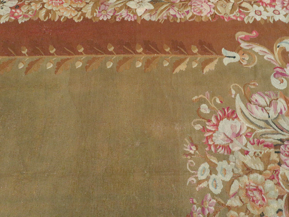 Antique French Aubusson Carpet, No.8866 - Staging
