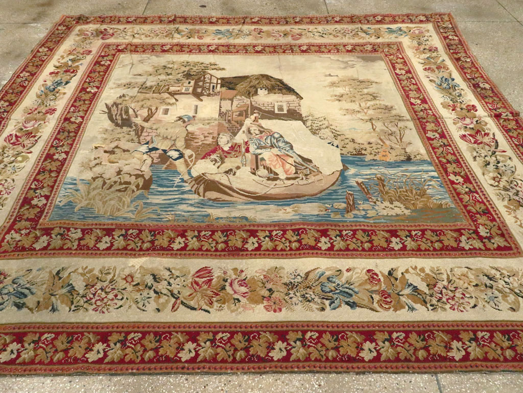 Antique English Tapestry, No.8881 - Staging