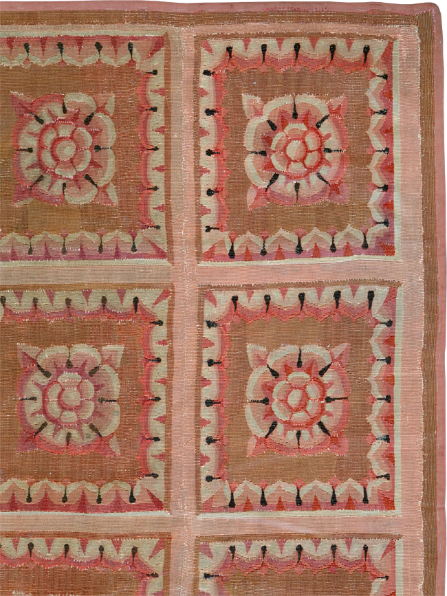 Antique French Aubusson Carpet, No.8882 - Staging