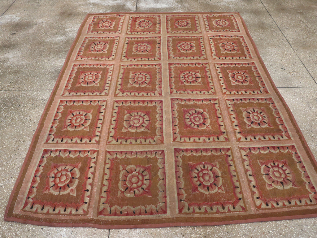 Antique French Aubusson Carpet, No.8882 - Staging