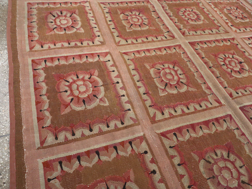 Antique French Aubusson Carpet, No.8882 - Staging