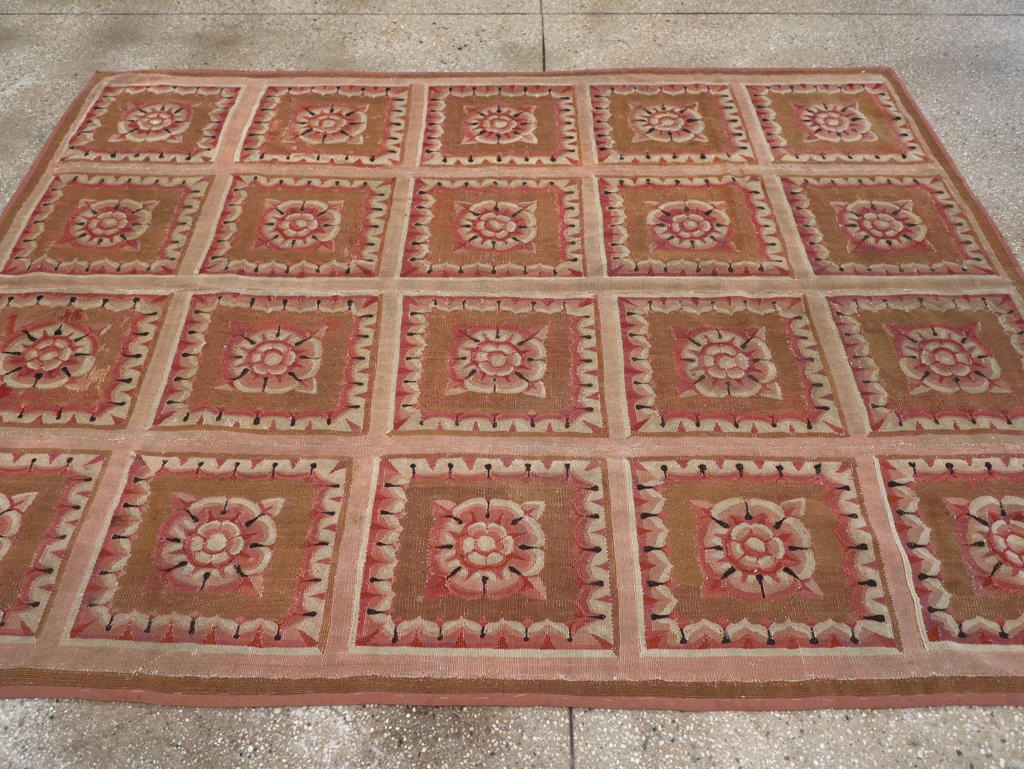 Antique French Aubusson Carpet, No.8882 - Staging