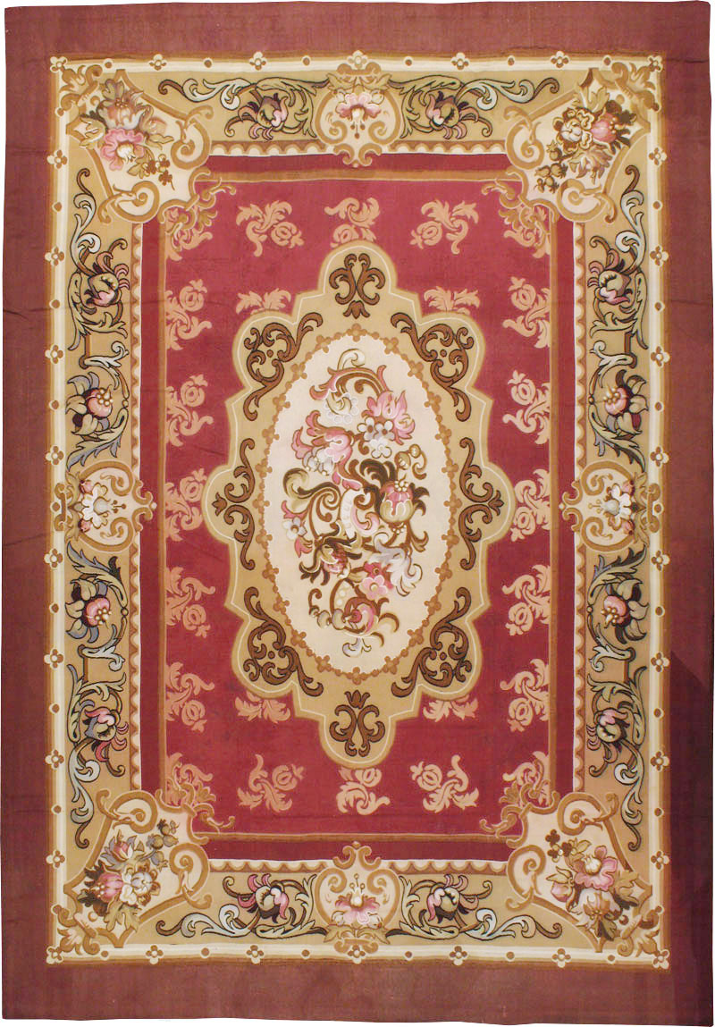 Antique French Aubusson Carpet, No.8890 - Staging