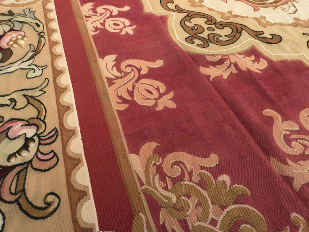 Antique French Aubusson Carpet, No.8890 - Staging