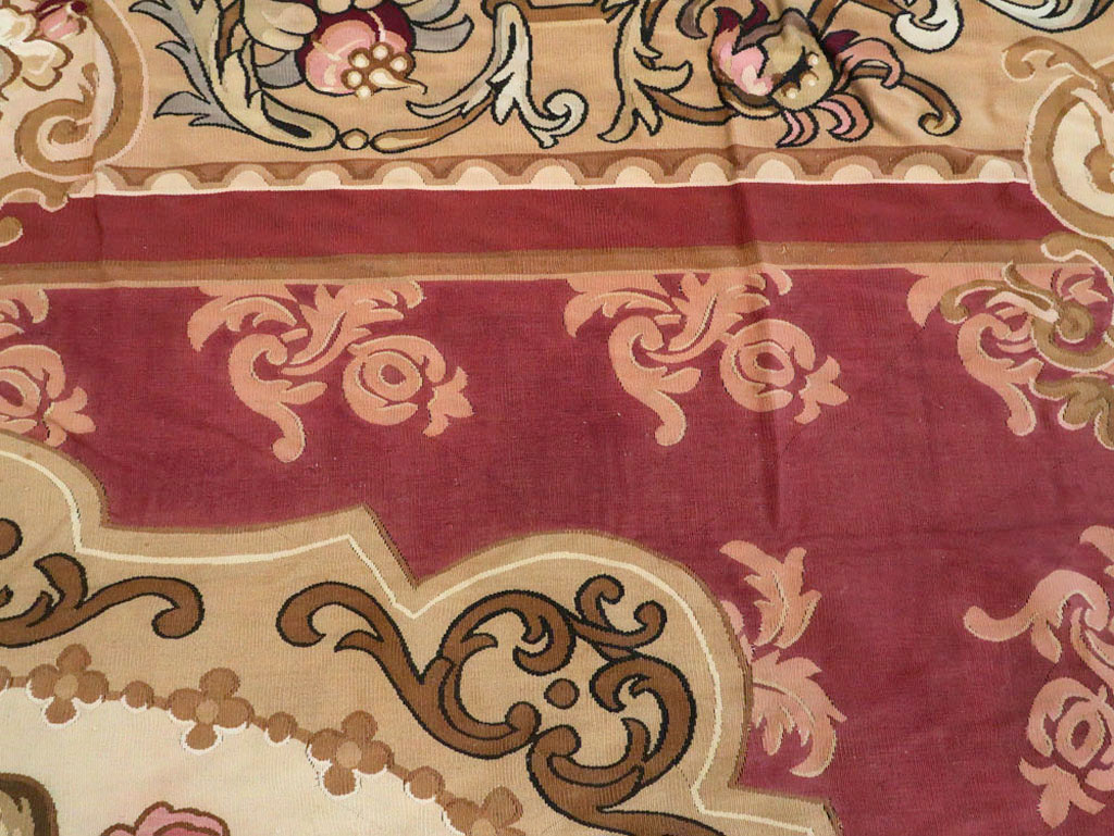 Antique French Aubusson Carpet, No.8890 - Staging