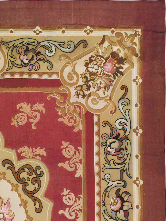 Antique French Aubusson Carpet, No.8890 - Staging