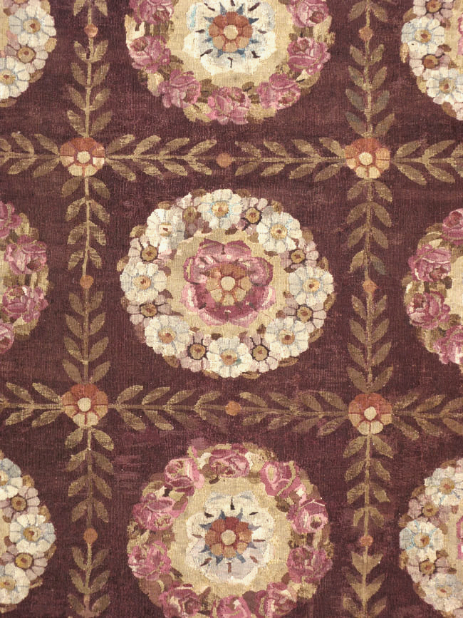 Antique French Flatweave Aubusson Large Carpet, No.8905 - Staging