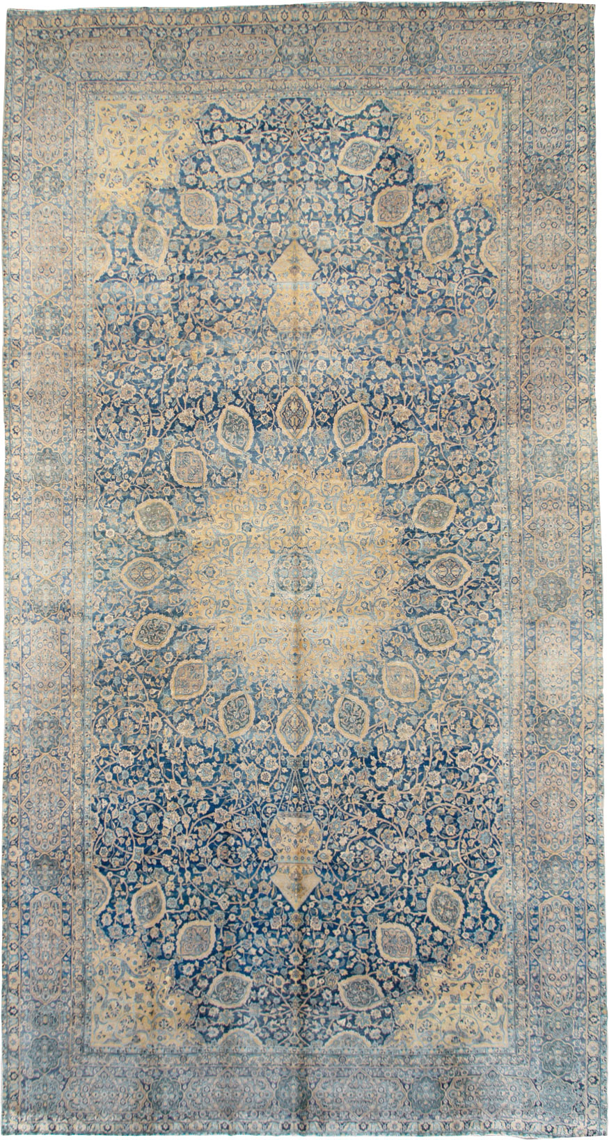 Antique Persian Lavar Kerman Carpet, No.8937 - Staging