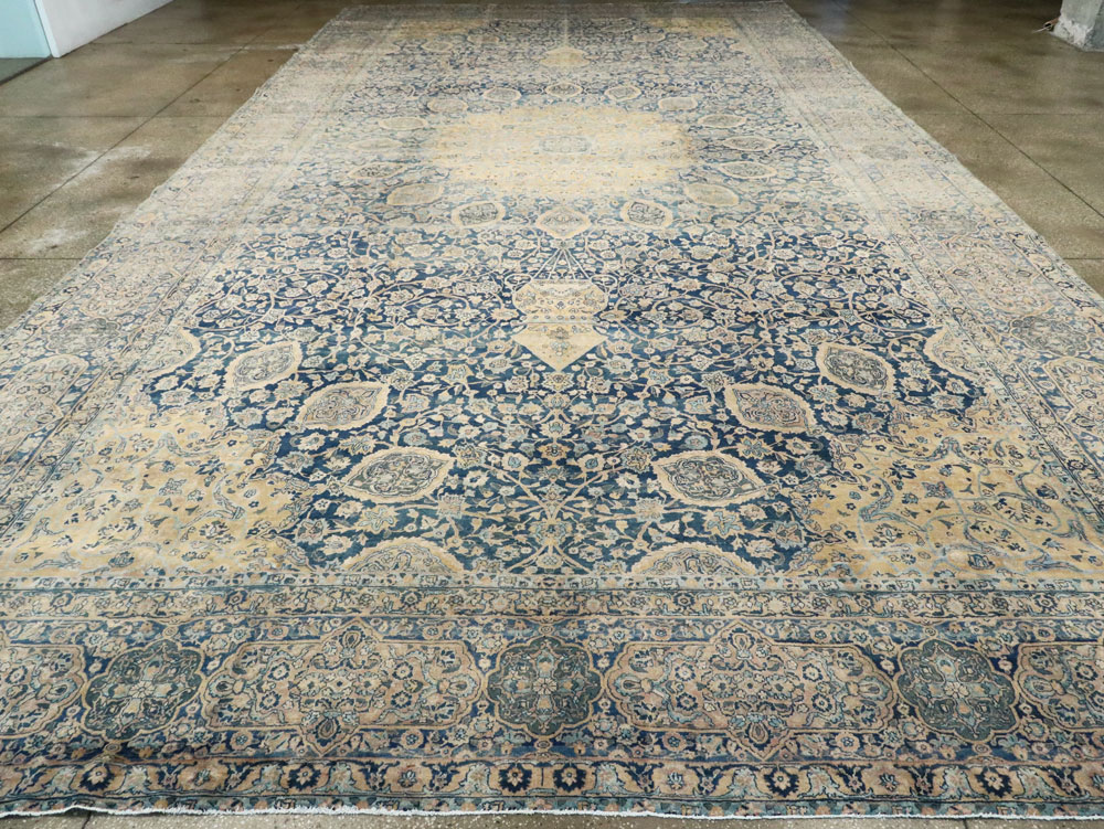 Antique Persian Lavar Kerman Carpet, No.8937 - Staging