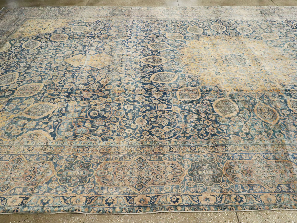 Antique Persian Lavar Kerman Carpet, No.8937 - Staging