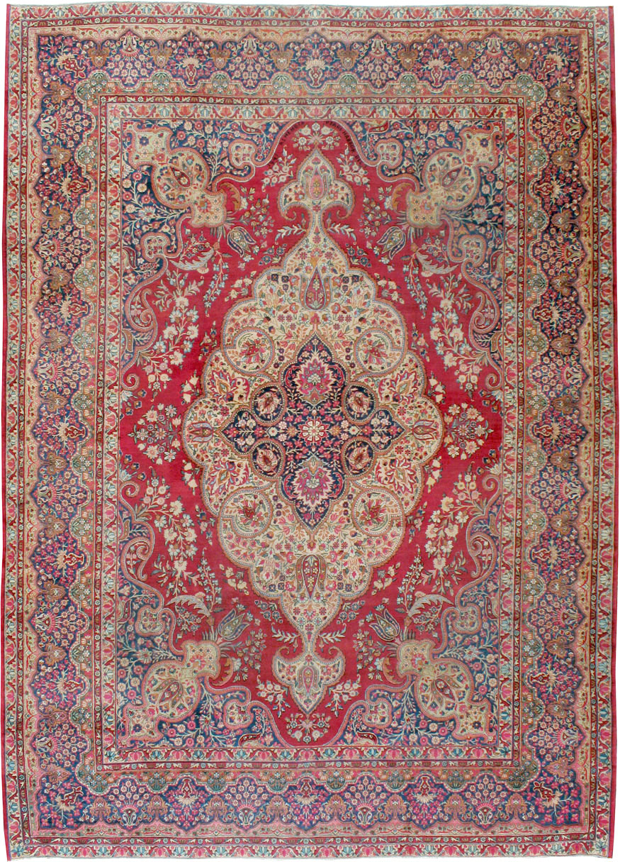 Vintage Persian Lavar Kerman Room Size Carpet, No.8944 - Staging