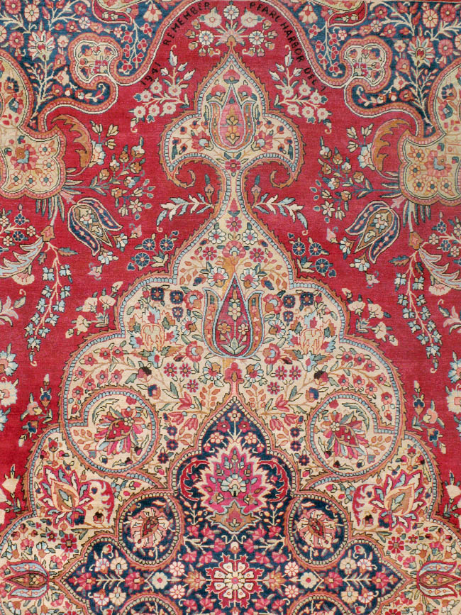 Vintage Persian Lavar Kerman Room Size Carpet, No.8944 - Staging