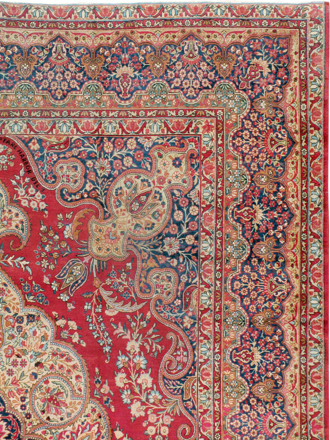 Vintage Persian Lavar Kerman Room Size Carpet, No.8944 - Staging