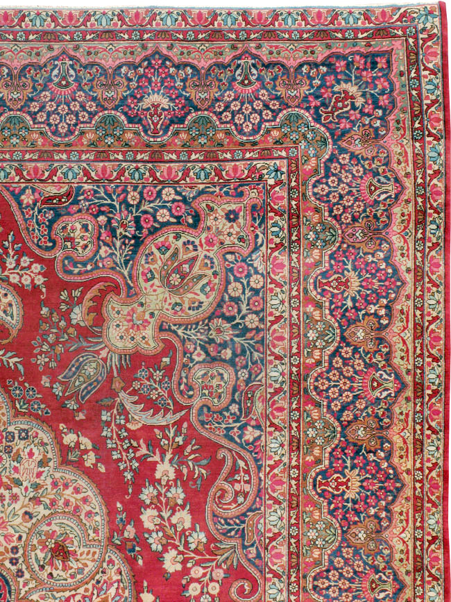 Vintage Persian Lavar Kerman Room Size Carpet, No.8944 - Staging