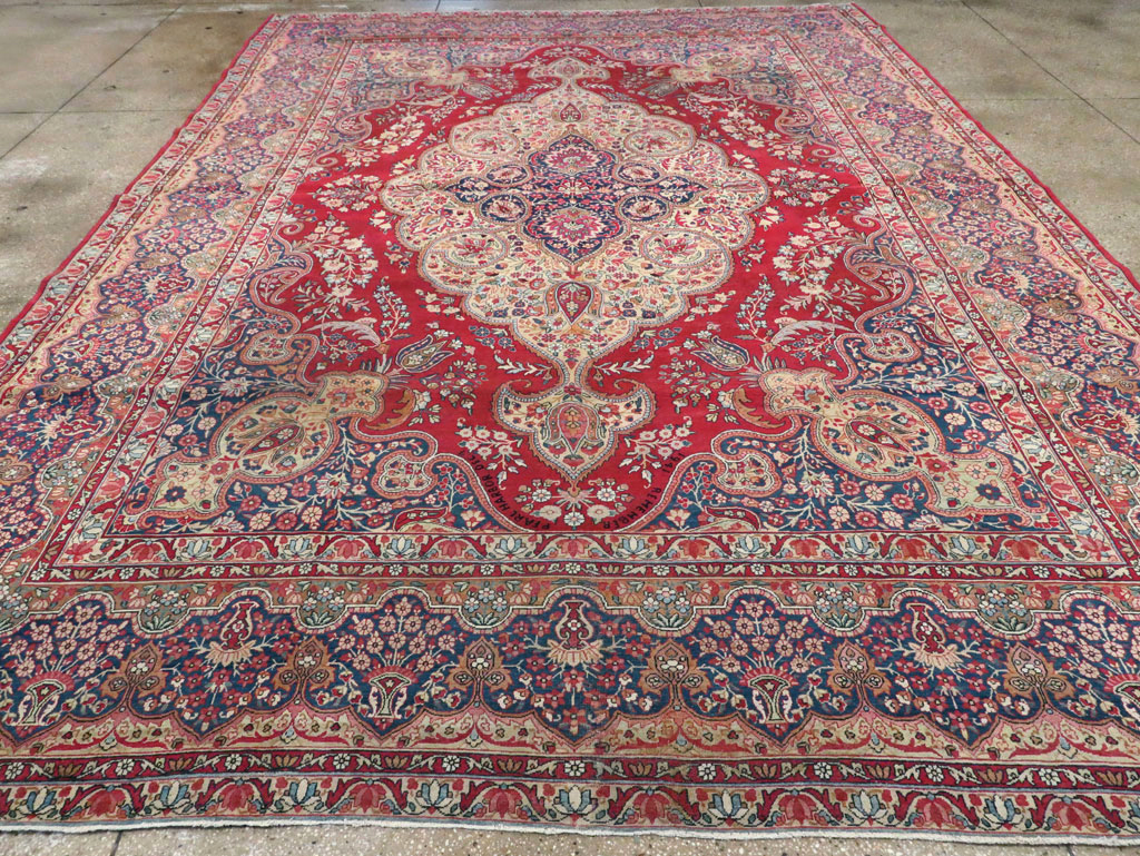 Vintage Persian Lavar Kerman Room Size Carpet, No.8944 - Staging
