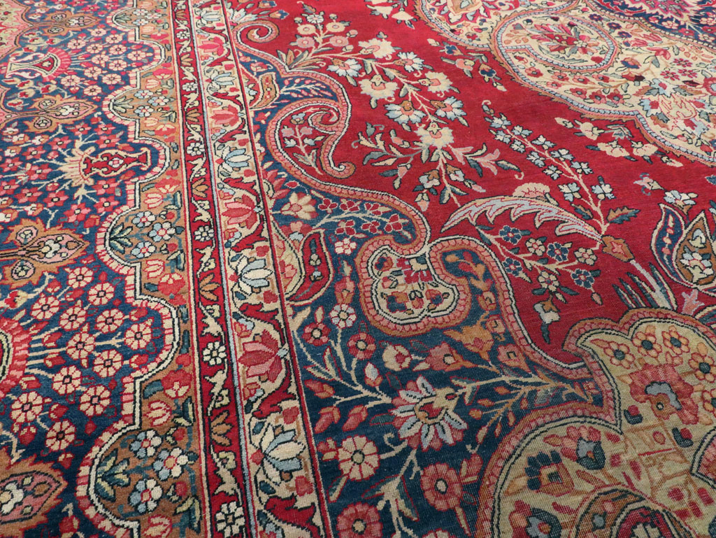 Vintage Persian Lavar Kerman Room Size Carpet, No.8944 - Staging