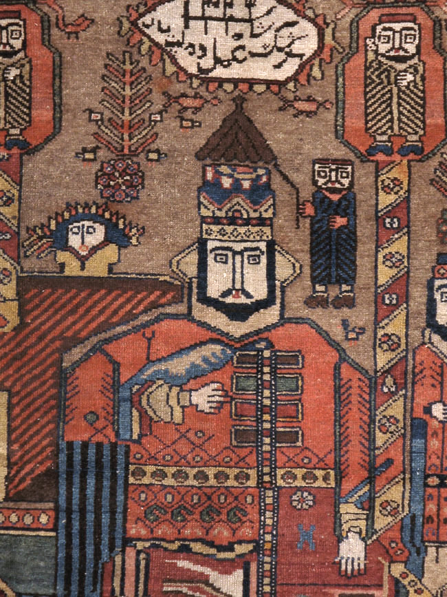 Antique Persian Malayer Pictorial Rug, No.8963 - Staging