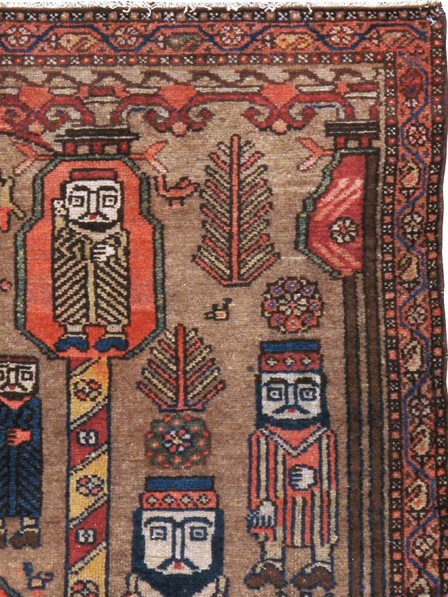 Antique Persian Malayer Pictorial Rug, No.8963 - Staging