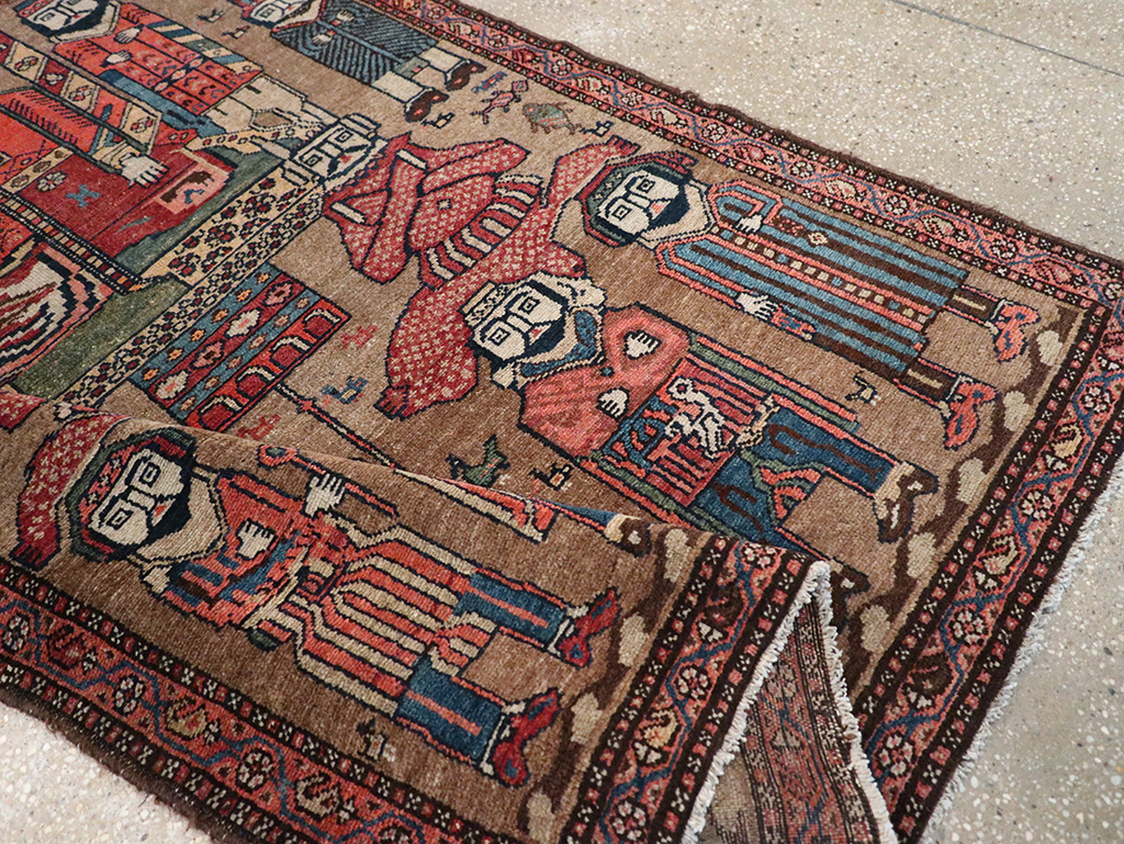 Antique Persian Malayer Pictorial Rug, No.8963 - Staging