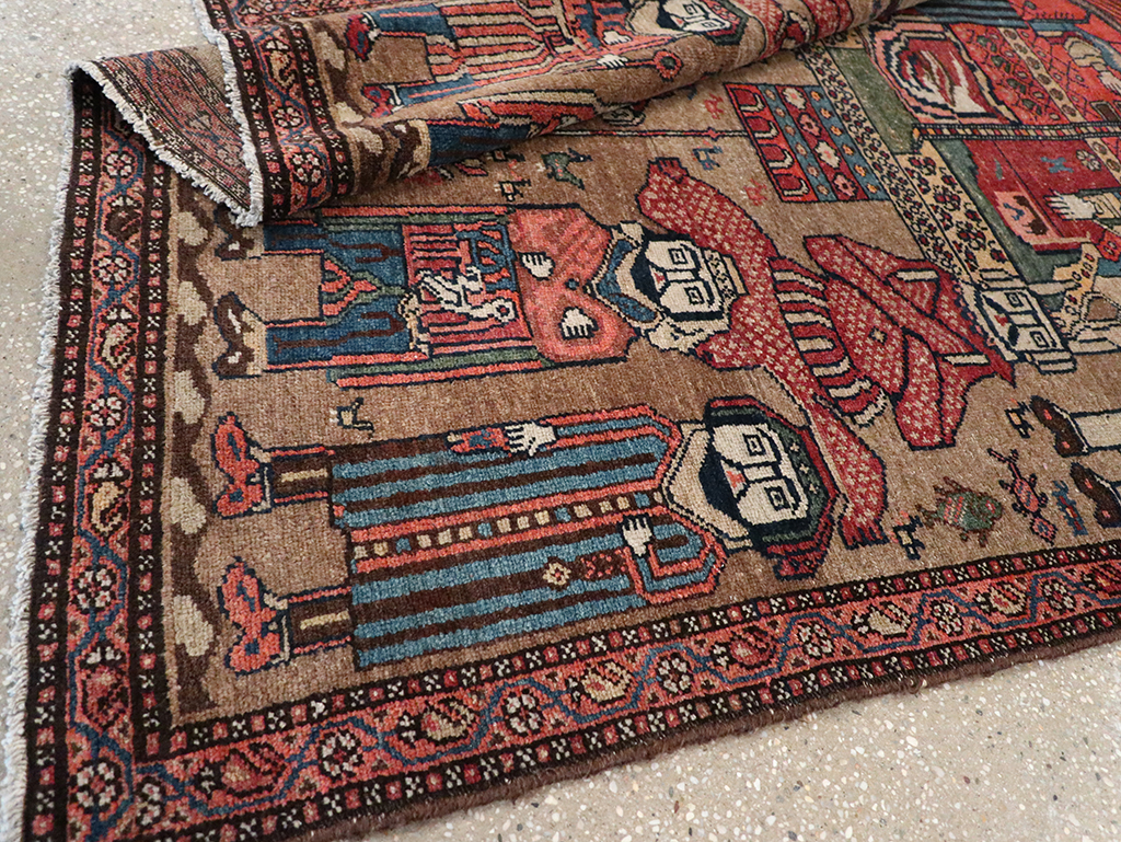 Antique Persian Malayer Pictorial Rug, No.8963 - Staging