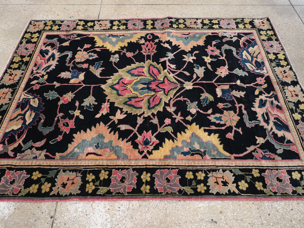 Vintage Indian Lahore Accent Rug, No.9049 - Staging