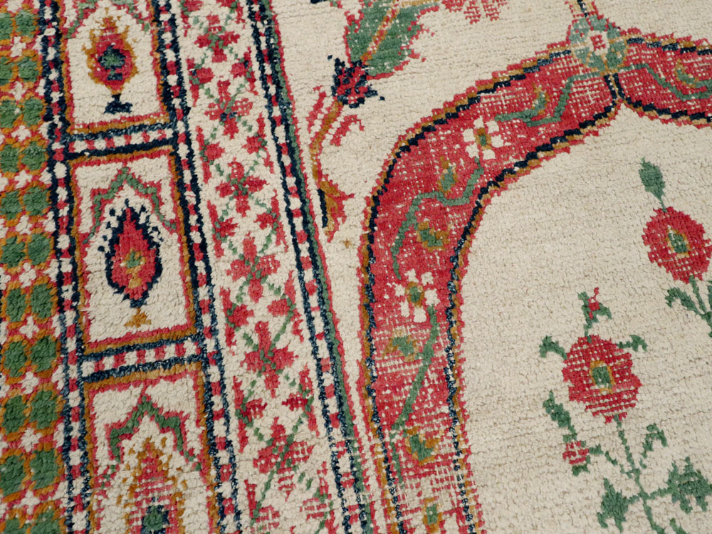 Vintage Indian Cotton Agra Carpet, No.9058 - Staging