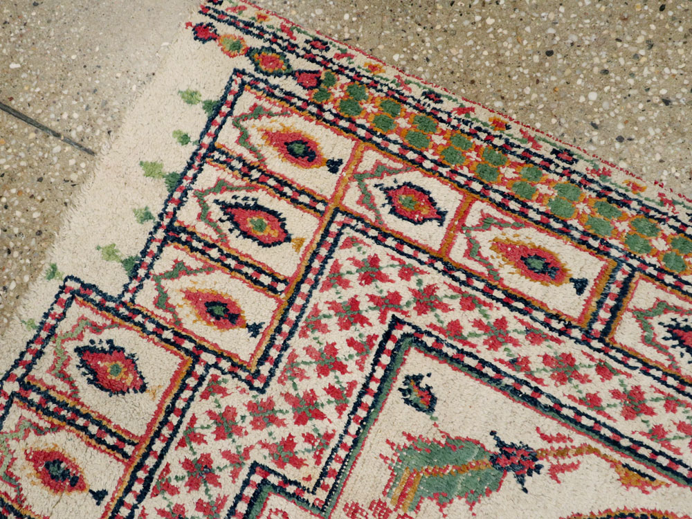 Vintage Indian Cotton Agra Carpet, No.9058 - Staging