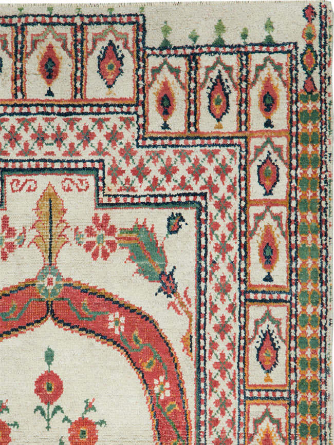 Vintage Indian Cotton Agra Carpet, No.9058 - Staging