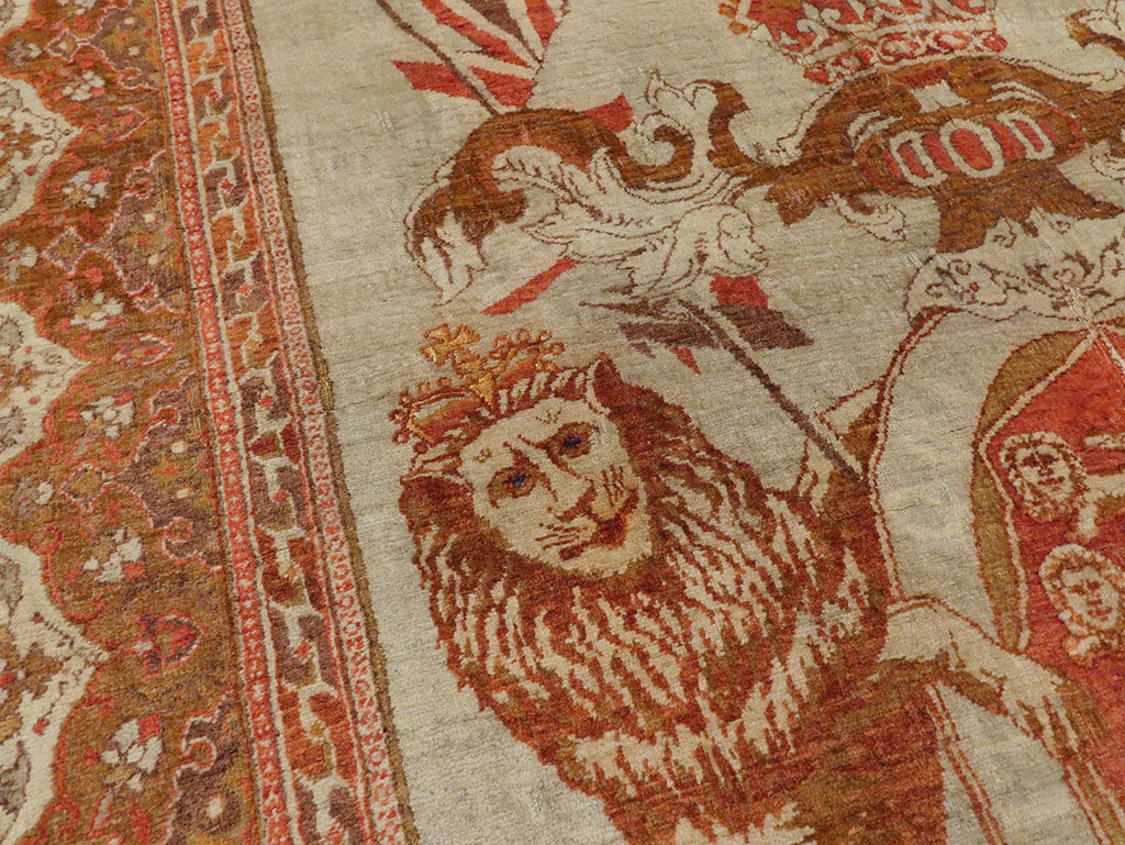 Vintage Turkish Sivas Pictorial Carpet, No.9059 - Staging