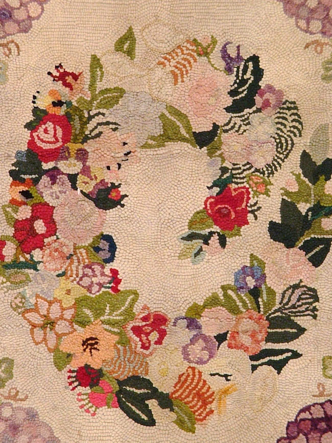 Vintage American Hooked Throw Rug, No.9068 - Staging